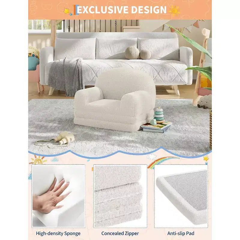 2-in-1 Convertible Kids Sofa Chair and Lounger