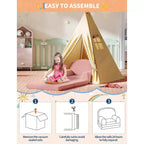 2-in-1 Convertible Kids Sofa Chair and Lounger