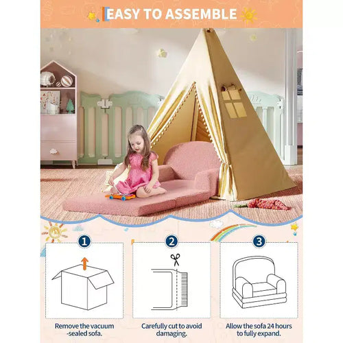 2-in-1 Convertible Kids Sofa Chair and Lounger