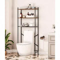 3-Tier Over-Toilet Storage Shelf with Hooks and Adjustable Feet