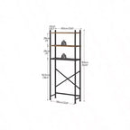 3-Tier Over-Toilet Storage Shelf with Hooks and Adjustable Feet