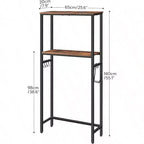 3-Tier Over-Toilet Storage Shelf with Hooks and Adjustable Feet