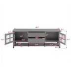TV Stand with Doors and Drawers for 60-Inch TVs, Entertainment Center with Shelves