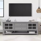 TV Stand with Doors and Drawers for 60-Inch TVs, Entertainment Center with Shelves