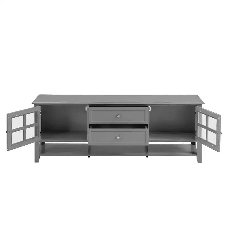 TV Stand with Doors and Drawers for 60-Inch TVs, Entertainment Center with Shelves