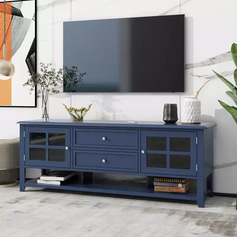 TV Stand with Doors and Drawers for 60-Inch TVs, Entertainment Center with Shelves