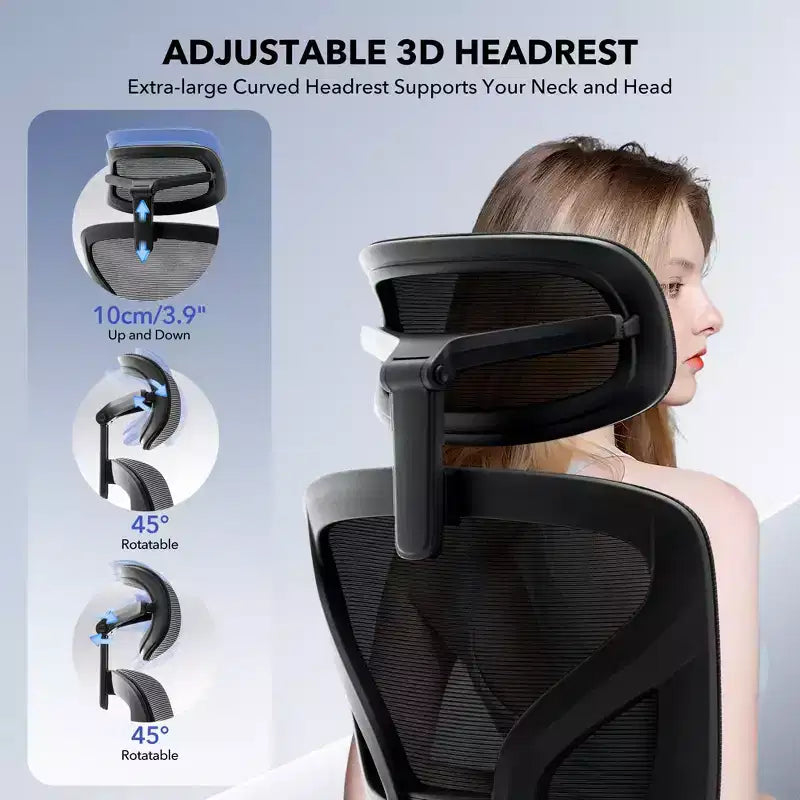 Ergonomic High-Back Mesh Office Chair with Adjustable Lumbar Support