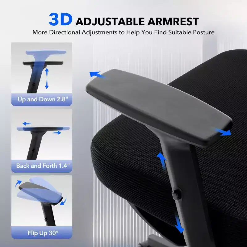 Ergonomic High-Back Mesh Office Chair with Adjustable Lumbar Support