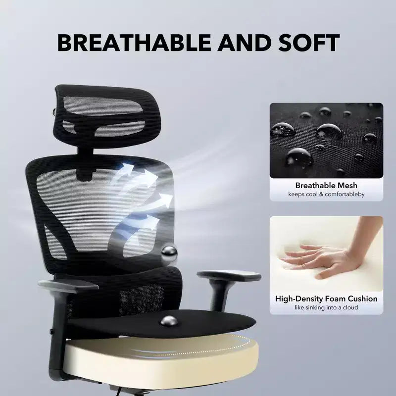 Ergonomic High-Back Mesh Office Chair with Adjustable Lumbar Support