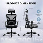 Ergonomic High-Back Mesh Office Chair with Adjustable Lumbar Support