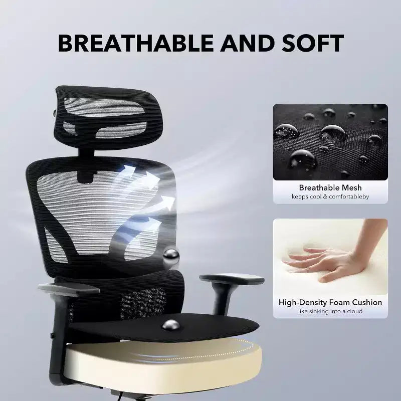 Ergonomic High-Back Mesh Office Chair with Adjustable Lumbar Support