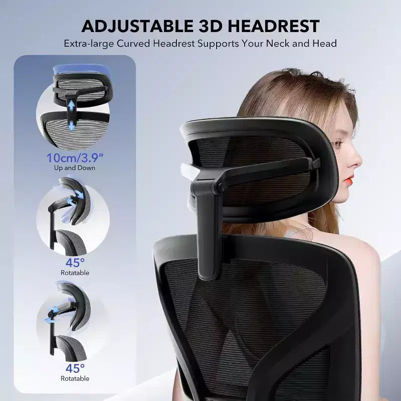 Ergonomic High-Back Mesh Office Chair with Adjustable Lumbar Support