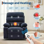 360 Rotating Massage Rocking Chair with Heating and Footrest