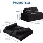 3-in-1 Foldable Sofa Bed with Lumbar Pillow, Convertible Chair for Living Room, Bedroom or Home Office, 79x52x8 Inches