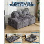 3-in-1 Foldable Sofa Bed with Lumbar Pillow, Convertible Chair for Living Room, Bedroom or Home Office, 79x52x8 Inches