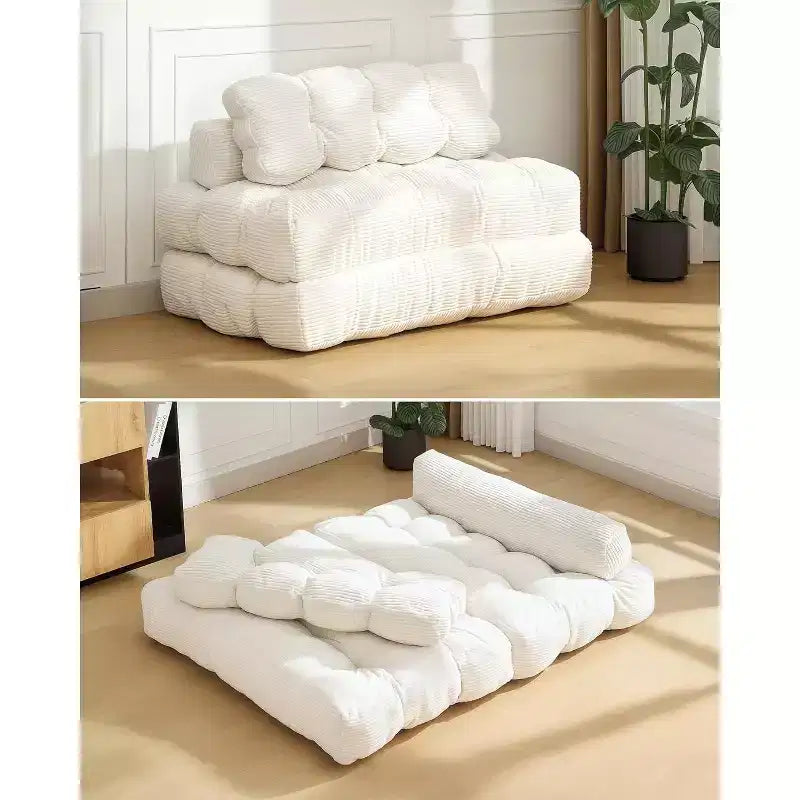 3-in-1 Foldable Sofa Bed with Lumbar Pillow, Convertible Chair for Living Room, Bedroom or Home Office, 79x52x8 Inches