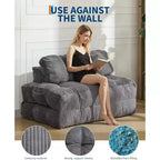 3-in-1 Foldable Sofa Bed with Lumbar Pillow, Convertible Chair for Living Room, Bedroom or Home Office, 79x52x8 Inches