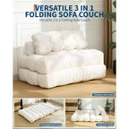 3-in-1 Foldable Sofa Bed with Lumbar Pillow, Convertible Chair for Living Room, Bedroom or Home Office, 79x52x8 Inches
