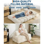 3-in-1 Foldable Sofa Bed with Lumbar Pillow, Convertible Chair for Living Room, Bedroom or Home Office, 79x52x8 Inches