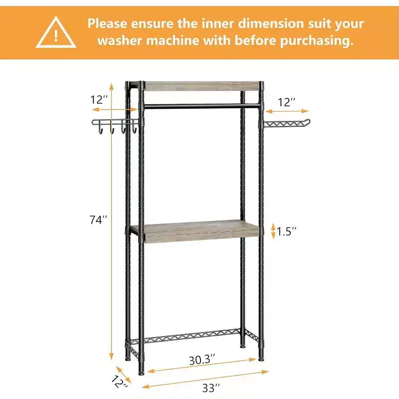 5-Tier Adjustable Laundry Room Storage Shelf