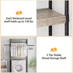 5-Tier Adjustable Laundry Room Storage Shelf