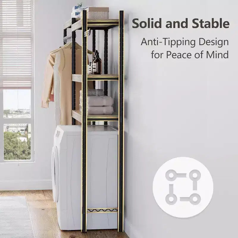 5-Tier Adjustable Laundry Room Storage Shelf