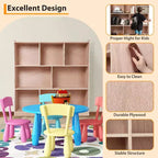 Pink 8-Cubby Kids Storage Cabinet with Lockable Wheels and Rounded Corners