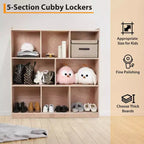 Pink 8-Cubby Kids Storage Cabinet with Lockable Wheels and Rounded Corners