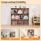 Pink 8-Cubby Kids Storage Cabinet with Lockable Wheels and Rounded Corners