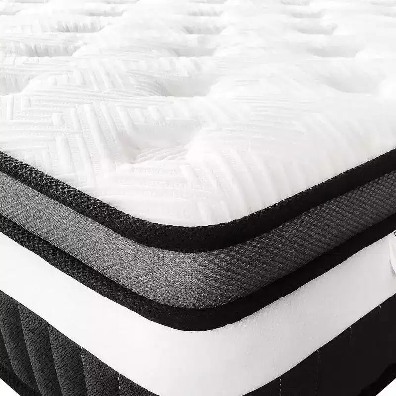 14 Inch Queen Hybrid Mattress – Gel Memory Foam & Pocket Coils, Medium Firm