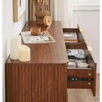 6-Drawer Dresser, 55 Inch Wide with Wave Curve Design, Wooden Storage Cabinet