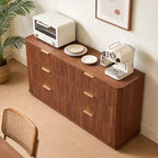 6-Drawer Dresser, 55 Inch Wide with Wave Curve Design, Wooden Storage Cabinet