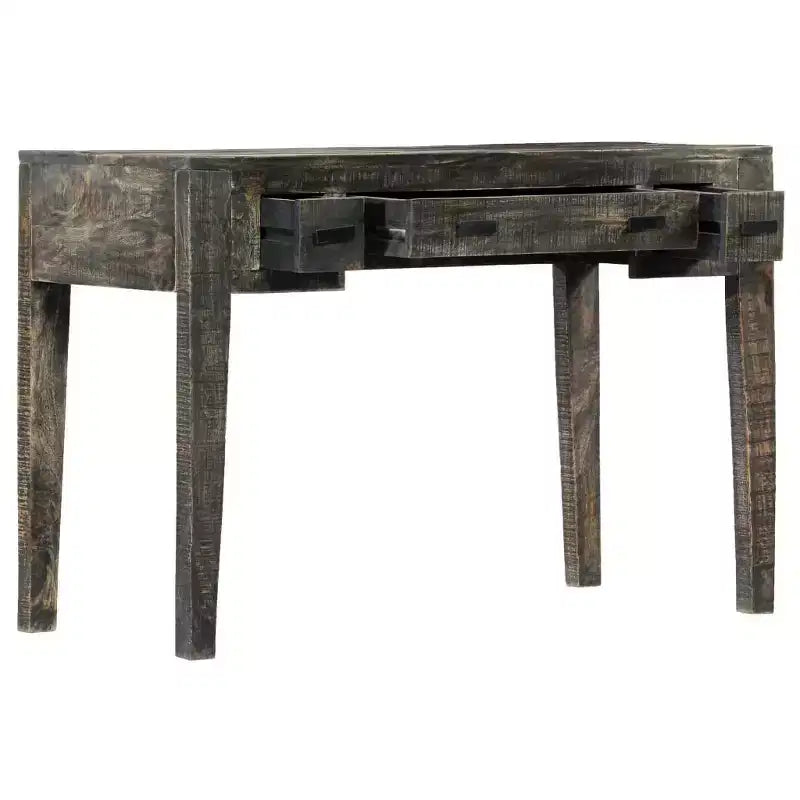 Solid Mango Wood Desk with Drawers – Black, 43.3" W
