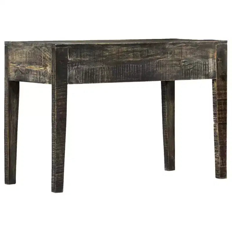 Solid Mango Wood Desk with Drawers – Black, 43.3" W
