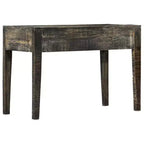 Solid Mango Wood Desk with Drawers – Black, 43.3" W
