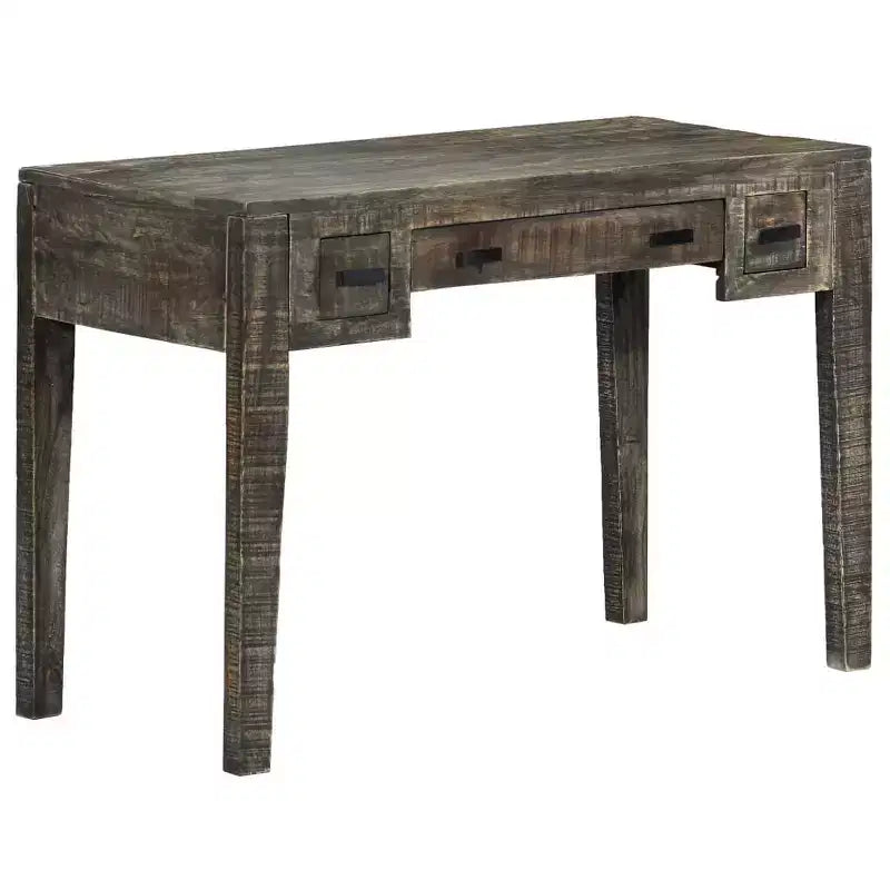 Solid Mango Wood Desk with Drawers – Black, 43.3" W