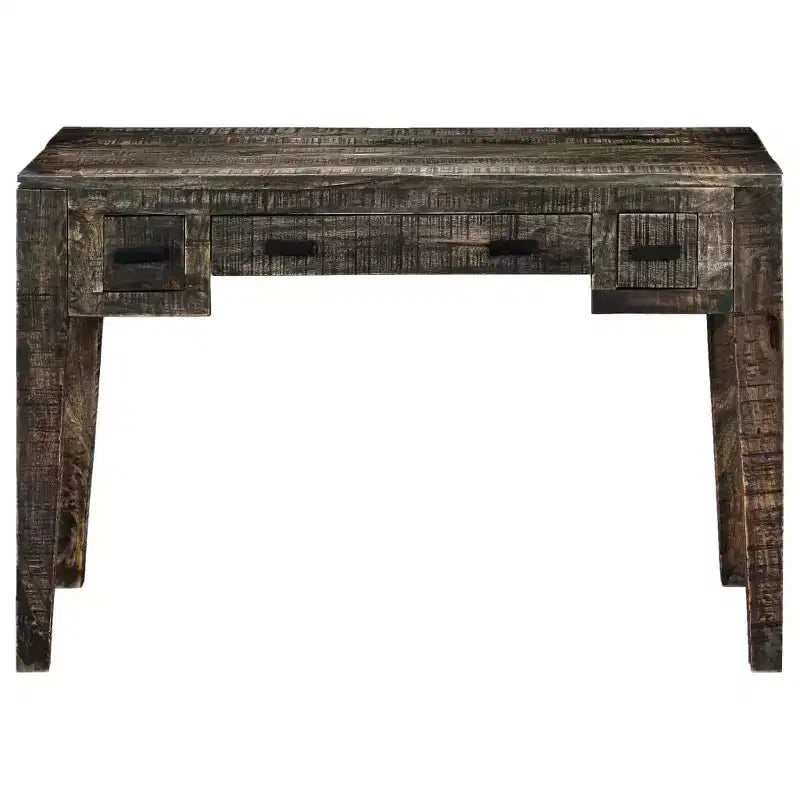 Solid Mango Wood Desk with Drawers – Black, 43.3" W