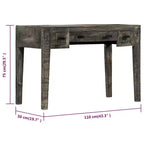 Solid Mango Wood Desk with Drawers – Black, 43.3" W