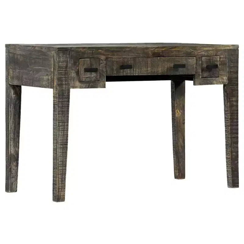 Solid Mango Wood Desk with Drawers – Black, 43.3" W