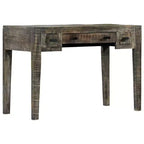 Solid Mango Wood Desk with Drawers – Black, 43.3" W