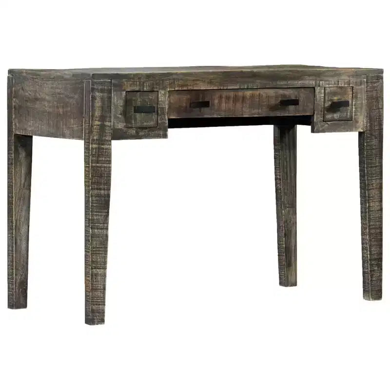 Solid Mango Wood Desk with Drawers – Black, 43.3" W