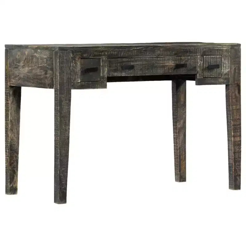 Solid Mango Wood Desk with Drawers – Black, 43.3" W