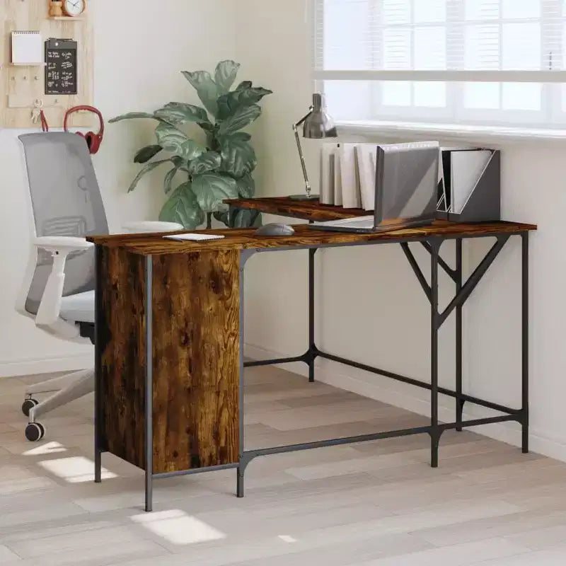 Corner Desk with Adjustable Feet – Engineered Wood