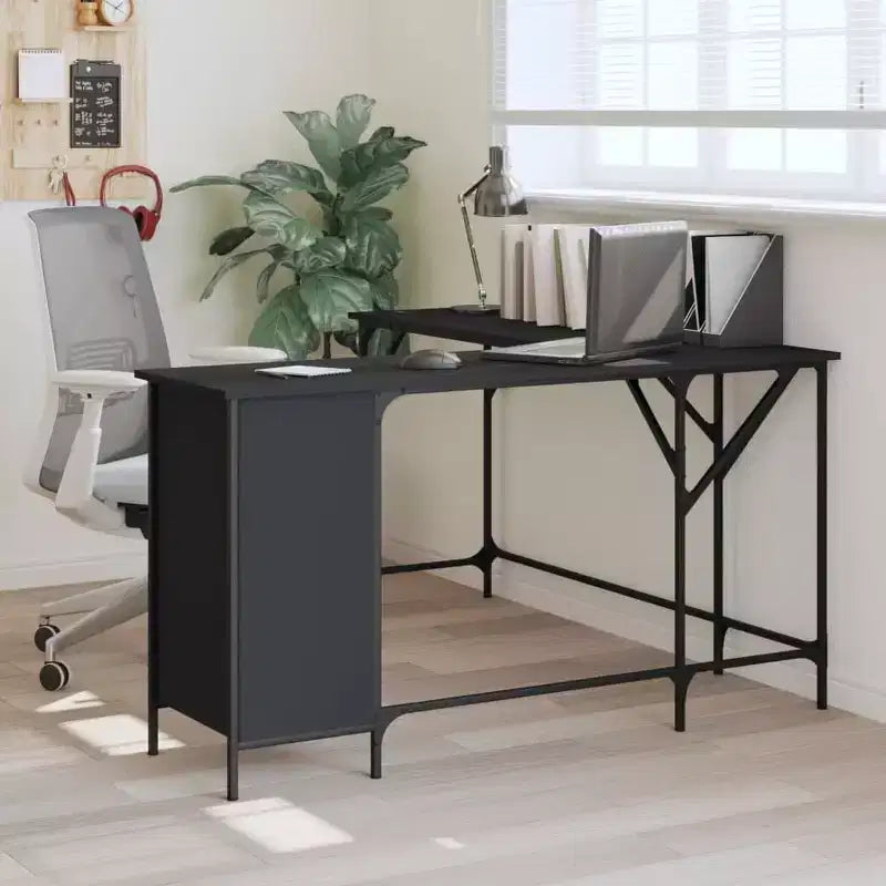 Corner Desk with Adjustable Feet – Engineered Wood