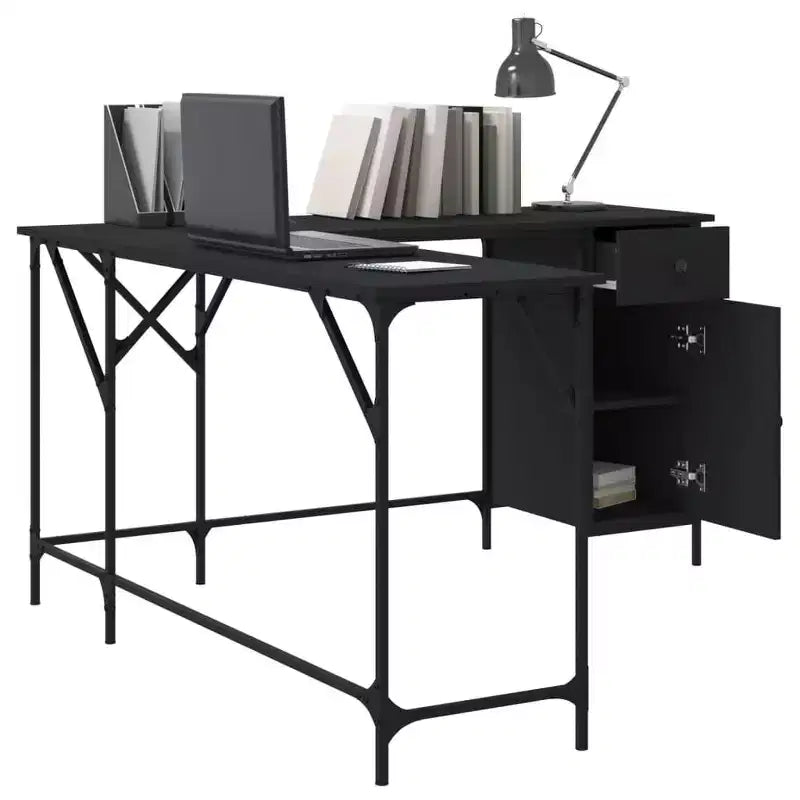 Corner Desk with Adjustable Feet – Engineered Wood