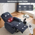 Elektrisch verstellbarer Relaxsessel mit Cord-Bezug, U-förmiger Kopfstütze, Massage, Wärme & doppelten Getränkehaltern
