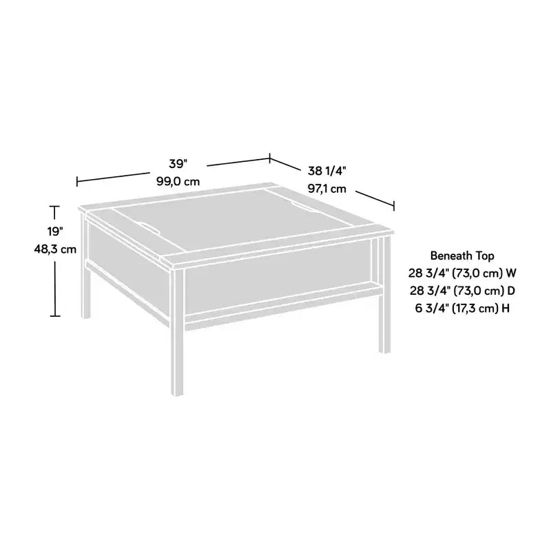 Modern Square Coffee Table with Game Top and Hidden Storage