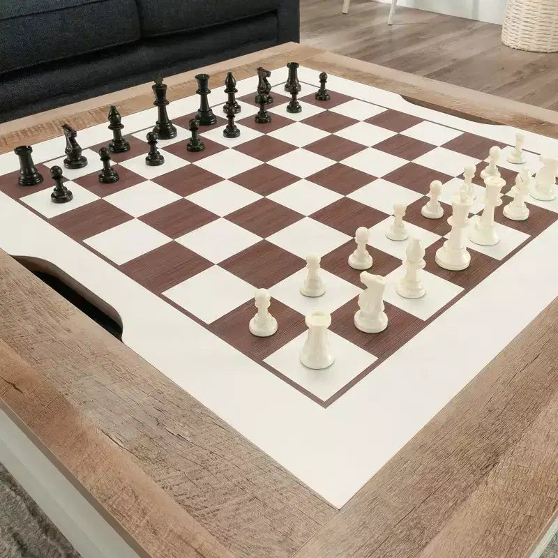 Modern Square Coffee Table with Game Top and Hidden Storage