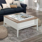 Modern Square Coffee Table with Game Top and Hidden Storage
