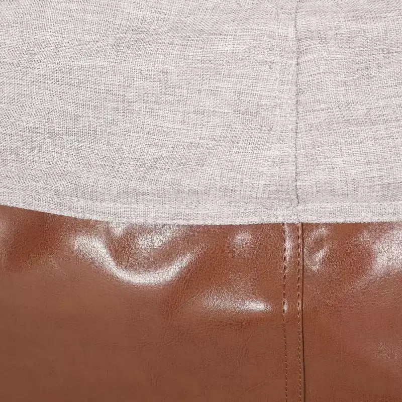 5 FT Rounded Bean Bag Chair – Faux Leather Floor Sofa for Living Room & Bedroom